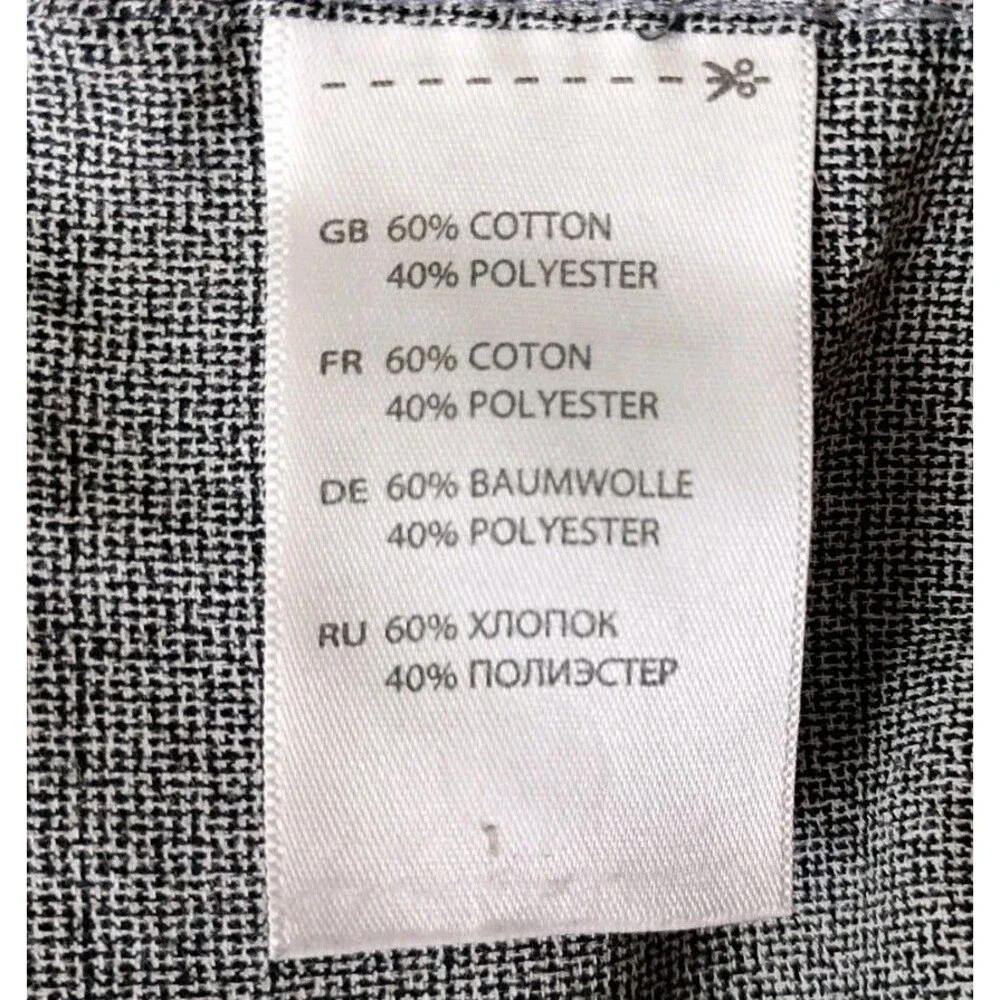 Synrgy High Performance Size 37/38 Non Iron Black White Long Sleeve Dress Shirt - Picture 13 of 14